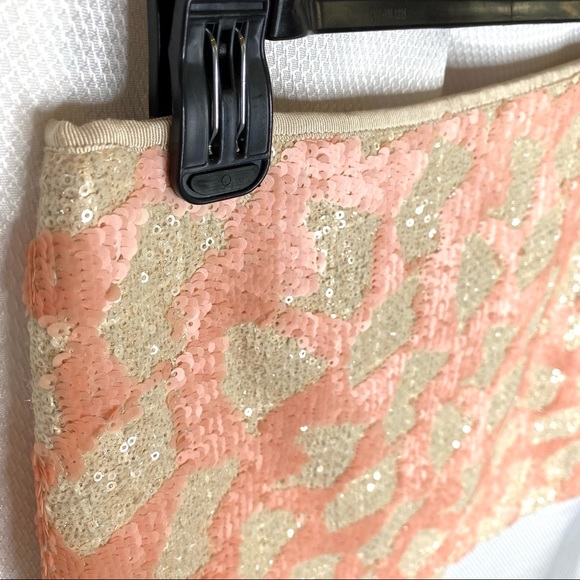 Banana Republic Cream and Blush sequence mini skirt womens Size 4 - Picture 6 of 9